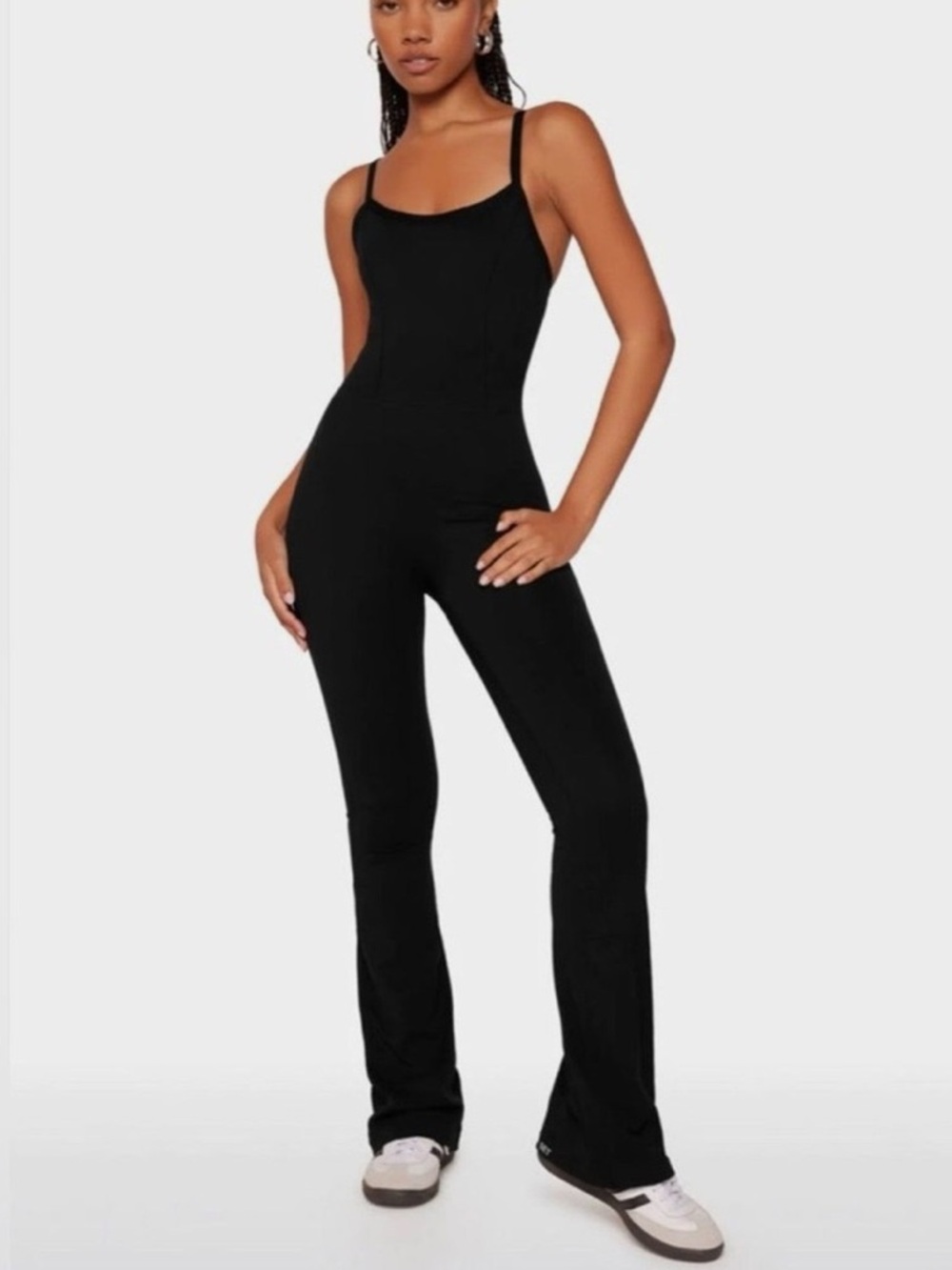 SET Active Sportbody Sporty Flare Full Length Active Jumpsuit in Black
